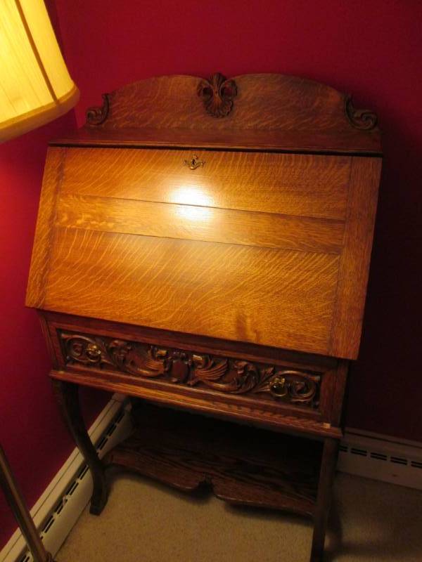 Oak Desk and Contents...