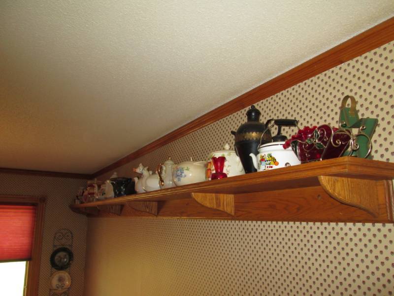 Lot of Collectible Tea Pots, (shelf...
