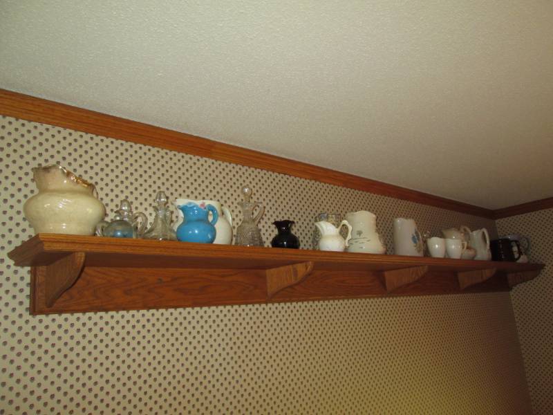 Lot of Collectible Tea Pots, (shelf...