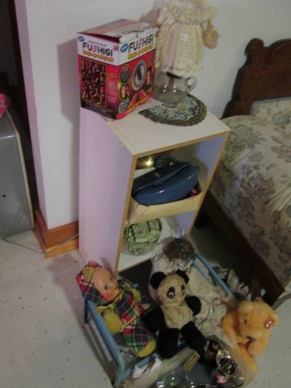 Shelving Unit with Vintage Stuffed ...