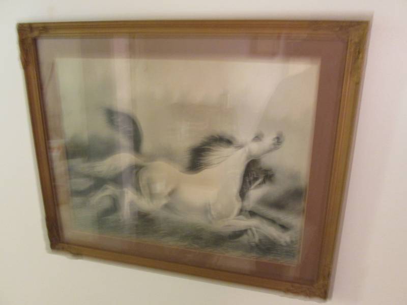 Vintage Picture of Horse Framed...