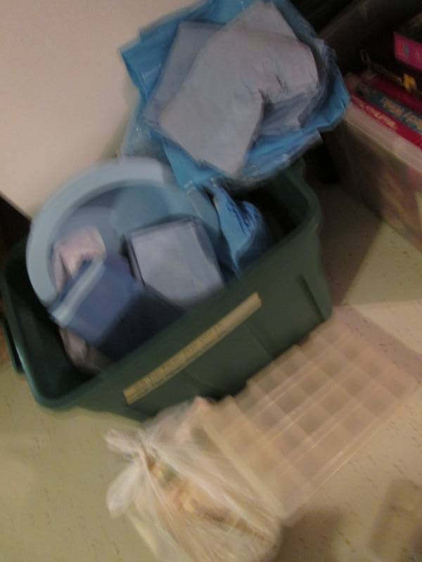 Covered Tote of Medical Supplies...
