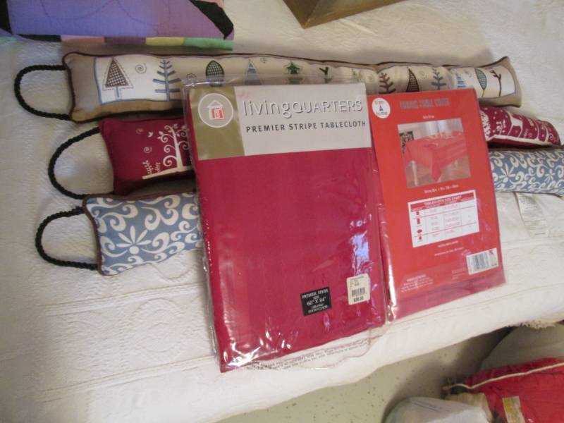 Door Draft Stops and Tableclothes...