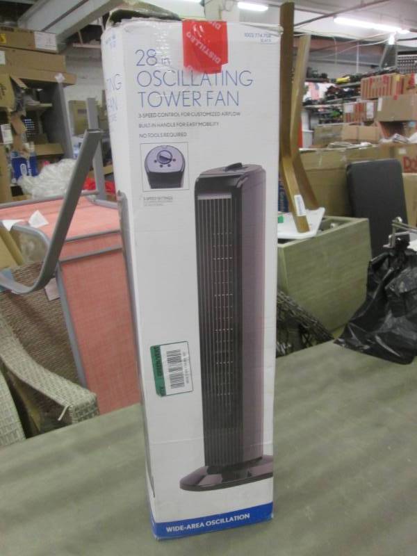 28 in. 40-Watt Oscillating Tower Fa...