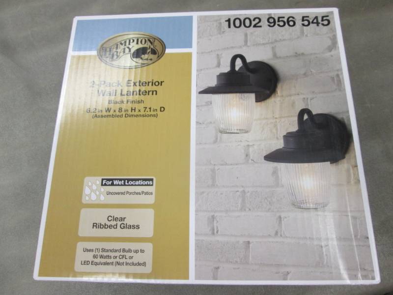 Hampton Bay 1-Light Black Outdoor W...