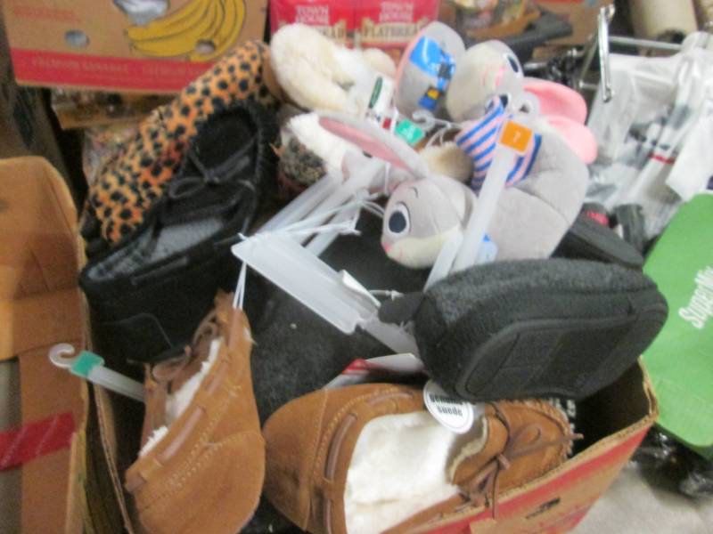 Box of NWT Assorted Sized Slippers...