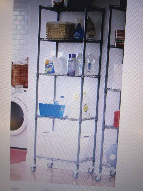 5-Shelf Tower Metal Rolling Rack op...