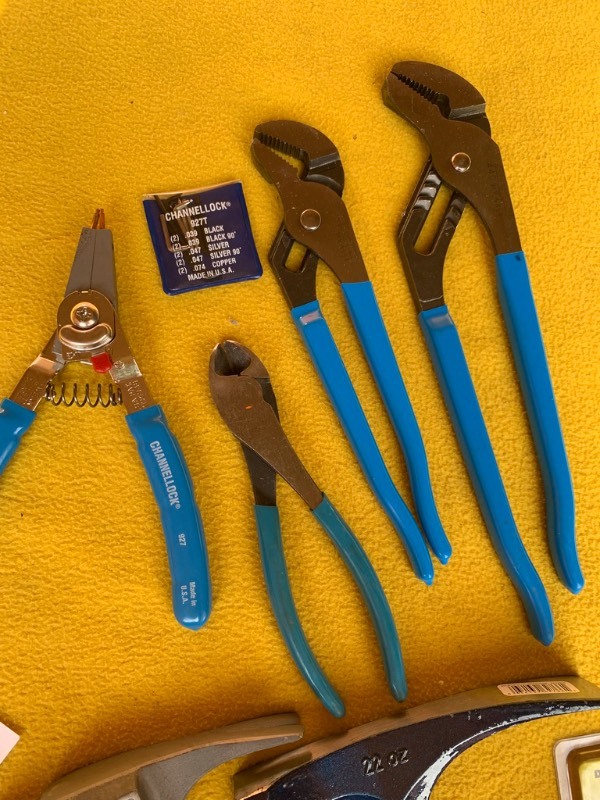 lot 62 image: Hand Tool Lot- Channellock, Ryobi, Estwing, Hart, Speed Out