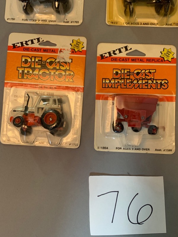 lot 76 image: Lot of 6 ERTL Metal Die Cast tractors 164 scale
