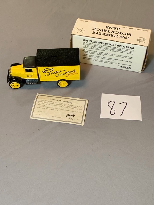 1931 hawkeye motor truck bank