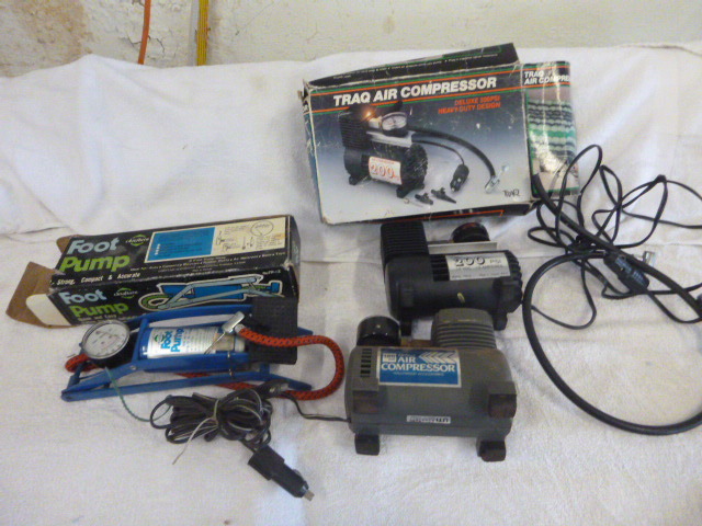 Foot Pump and 2 Air Compressors