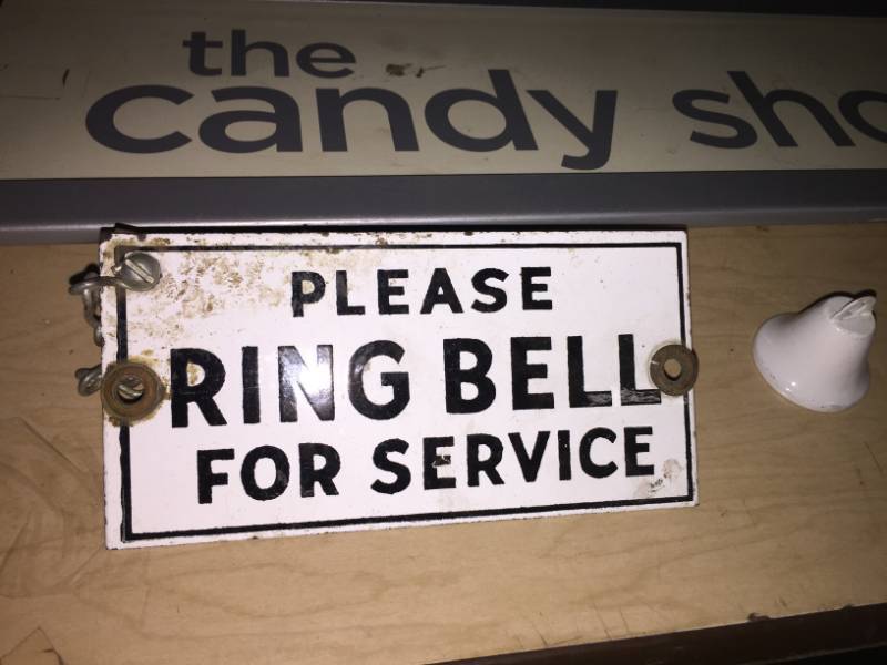 lot 65 image: Porcelain enameled Ring for Service sign