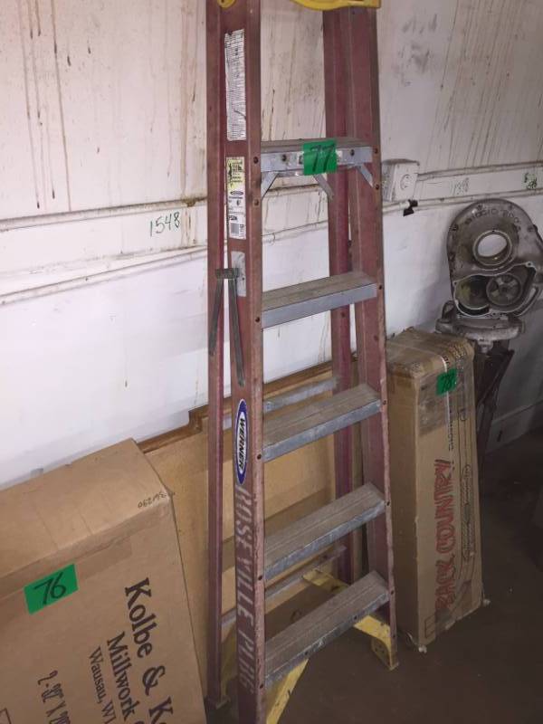 lot 77 image: Fiberglass & Aluminum Ladder 6 Werner