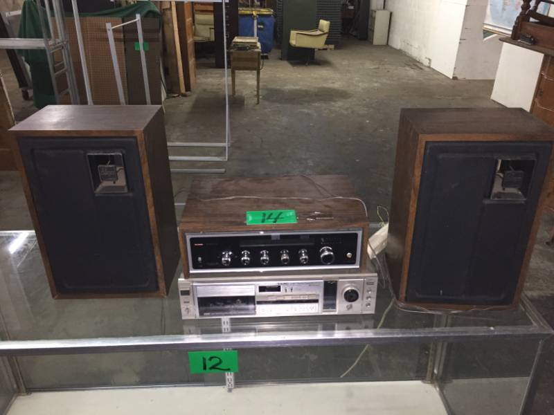 lot 14 image: Zenith AmplifierRadio Digilite, Teac tuner and cassette player, Allegro (Zenith) Speakers