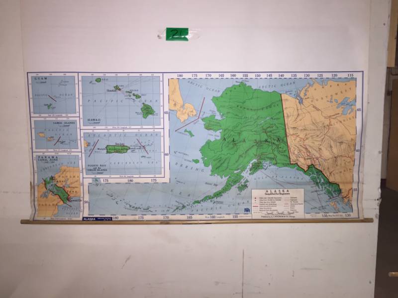 lot 21 image: School Map Mid-Century Alaska Simplified for Beginners