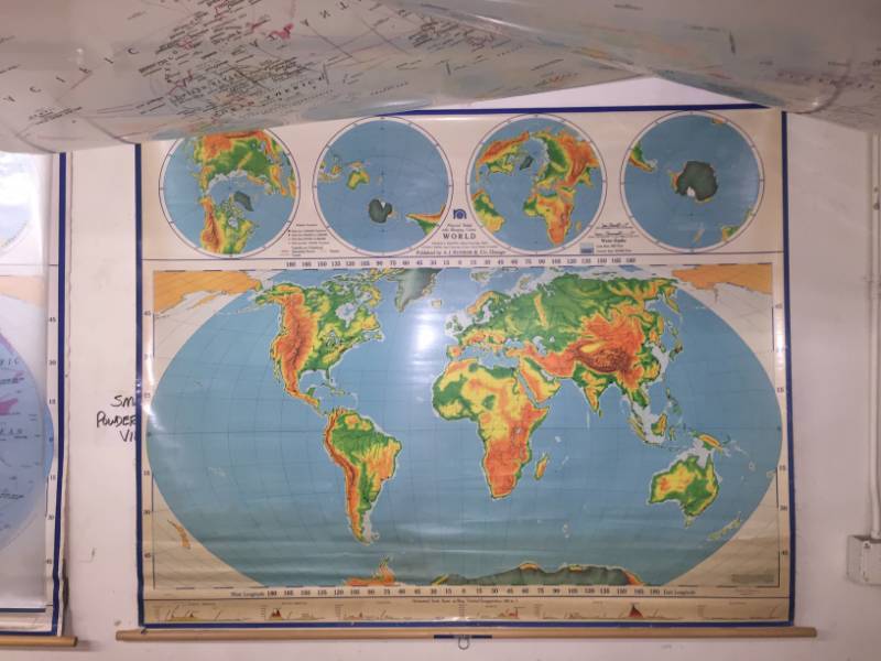 lot 22 image: School Map Mid-Century PR98-1 World