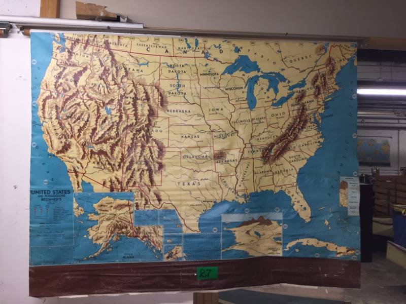 lot 27 image: School Map Mid-Century United States & Possessions Beginners