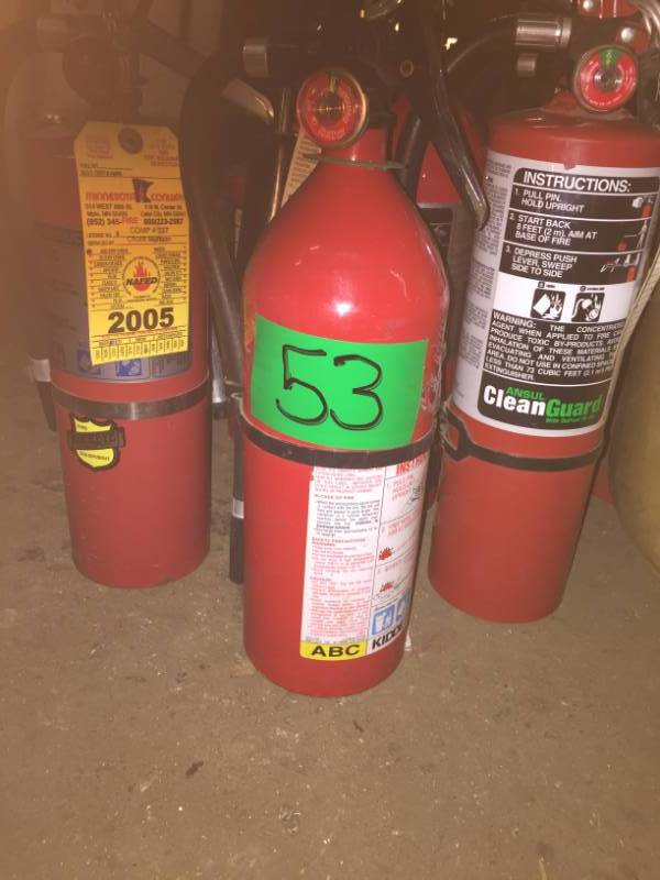 lot 53 image: 6- Fire Extinguishers, all charged