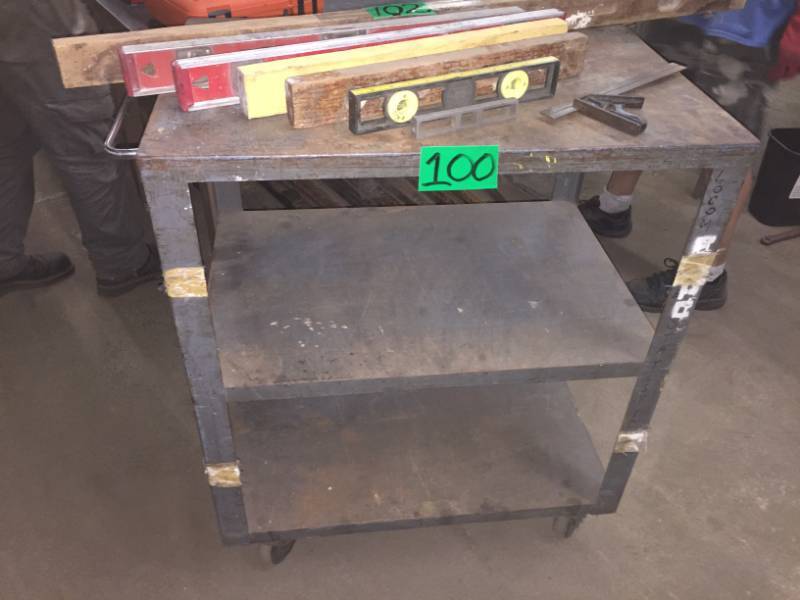 lot 100 image: Heavy duty shop cart