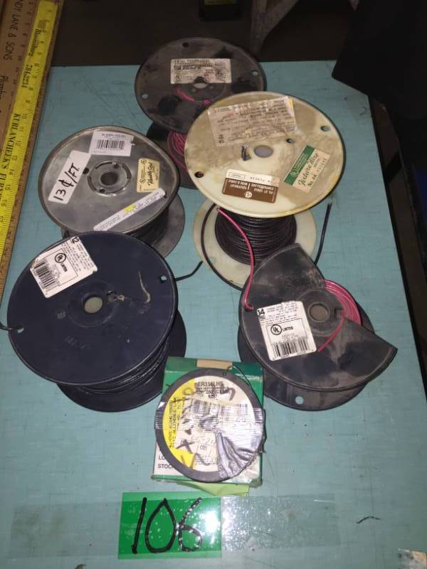 lot 106 image: 8- Spools of Wire