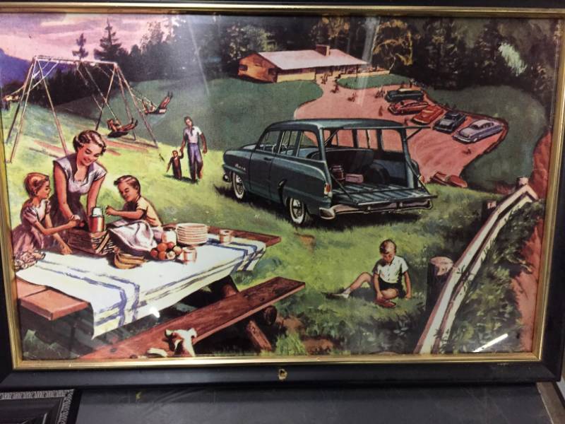 lot 131 image: 3 framed BBQ and picnic pictures
