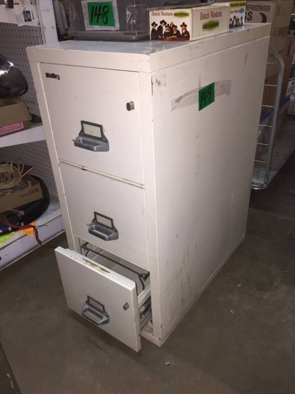 Fire King Fireproof 3 Drawer File Cabinet With Contents Vintage