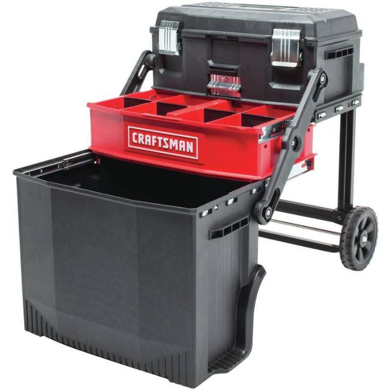 lot 434 image: CRAFTSMAN 21.57-in 1-Drawer Plastic Metal Lockable Wheeled Tool Box (Red) CMST20880