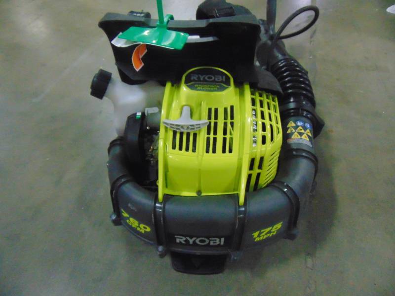 lot 459 image: Ryobi 185 MPH 510 CFM Gas Backpack Leaf Blower RY08420A
