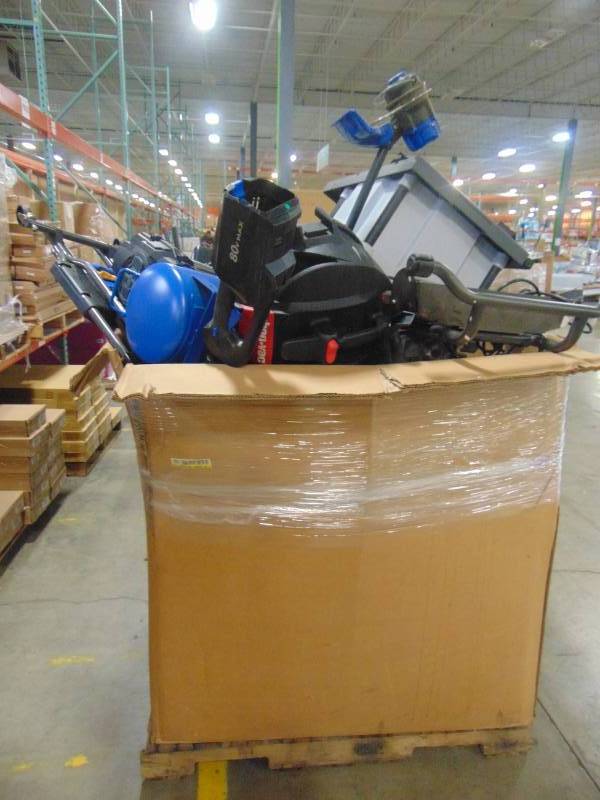 lot 492 image: WHOLESALE MIXED PALLET OF RETURNS - SHOP EQUIPMENT, POWER TOOLS, FANS AND MORE