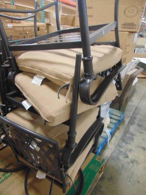 lot 493 image: Hampton Bay Oak Cliff Patio Chairs (3)
