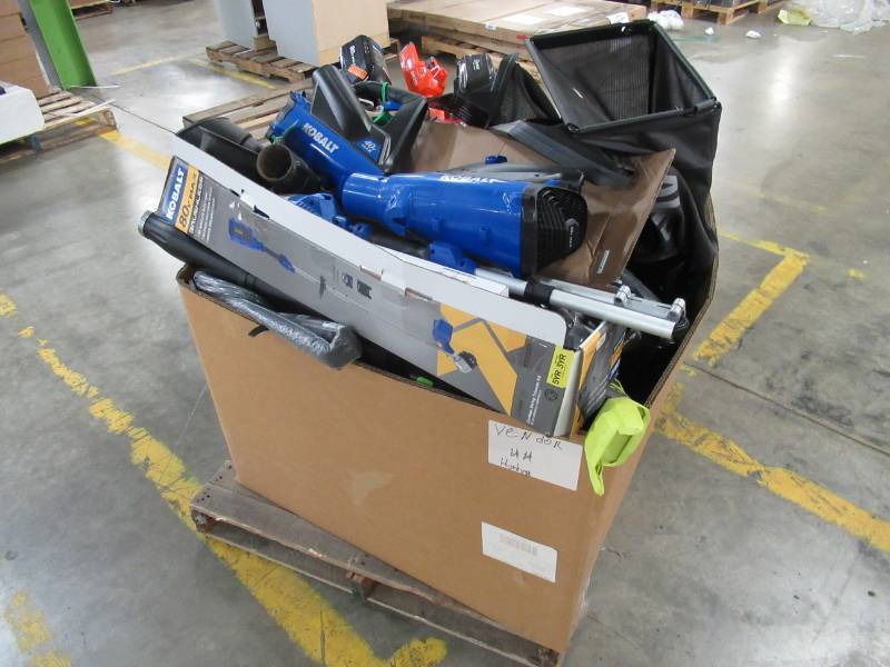lot 8 image: WHOLESALE MIXED PALLET OF RETURNS - ELECTRIC OUTDOOR POWER TOOLS AND MORE