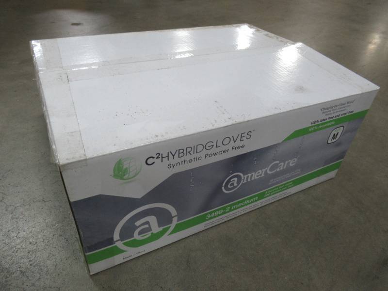 lot 186 image: AmerCare C2 Gen 2.0 Hybrid Powder Free Gloves, Medium, 5 boxes of 200 (1000 total), 34992T
