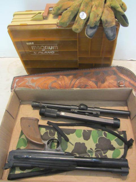 lot 139 image: Pellet Gun, Scopes, Tackle Box