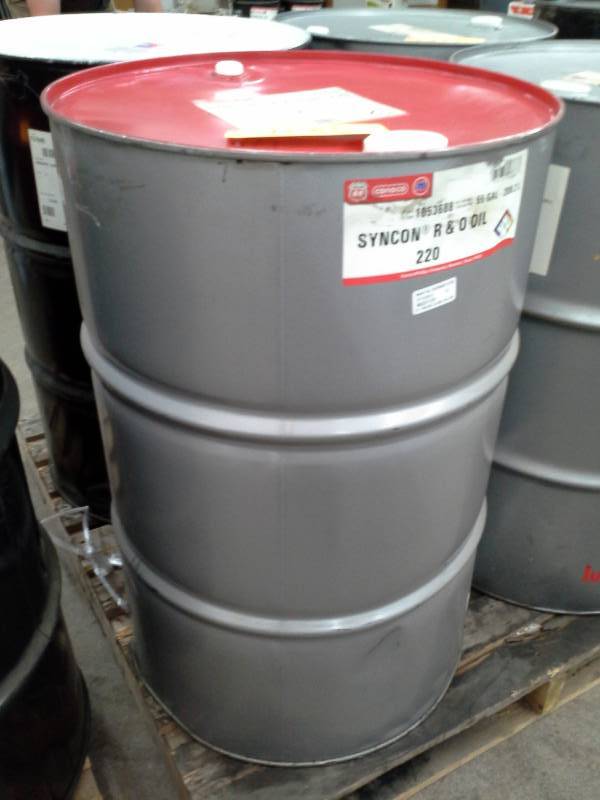 lot 408 image: One Drum of Conoco Phillips 66 Syncon R&O Oil 220 55-Gallon