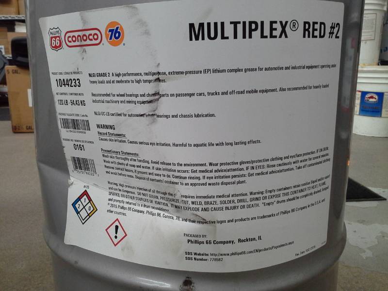 One Keg of Conoco Phillips 66 Multiplex Red 2 High Performance MultiPurpose Extreme Pressure