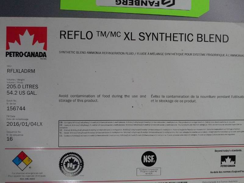 lot 478 image: One Drum of Petro-Canada Reflo TMMC XL Synthetic Blend Ammonia Refrigeration Fluid 54.2-Gallon