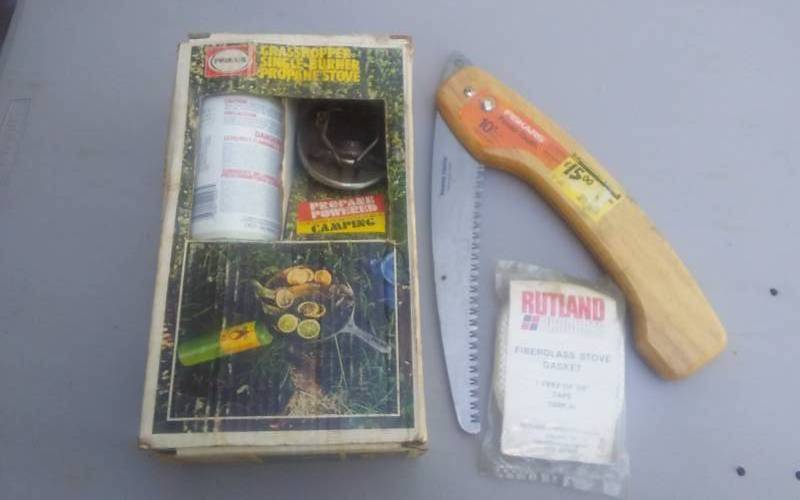 Single Burner Propane Camp Stove, Stove Gasket, 10-Inch Folding Saw