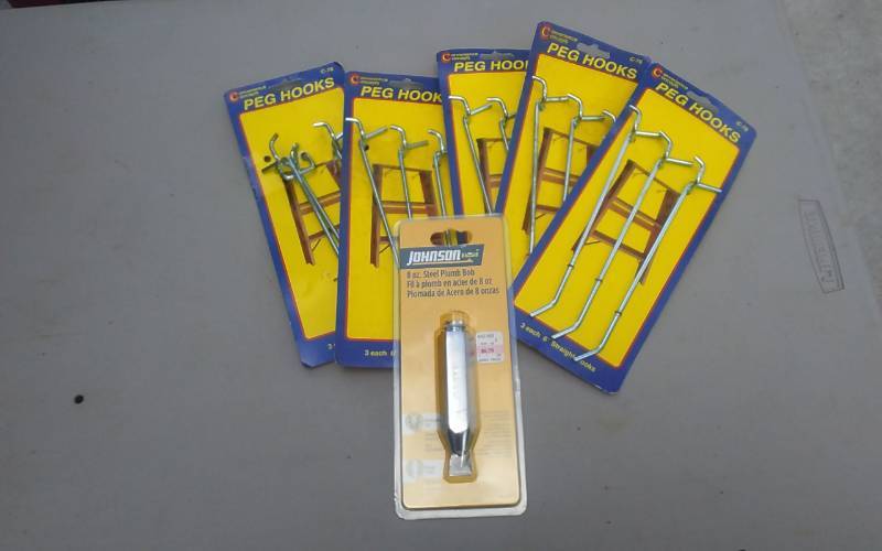 New Peg Hooks & 8 oz Steel Plumb Bob