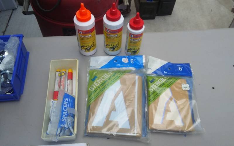 Letter Stencils, Chalk. Lumber Marking Crayons