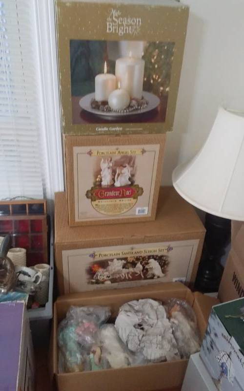 4-Boxed Giftwares Candle Collection, Porcelain Angel Sets