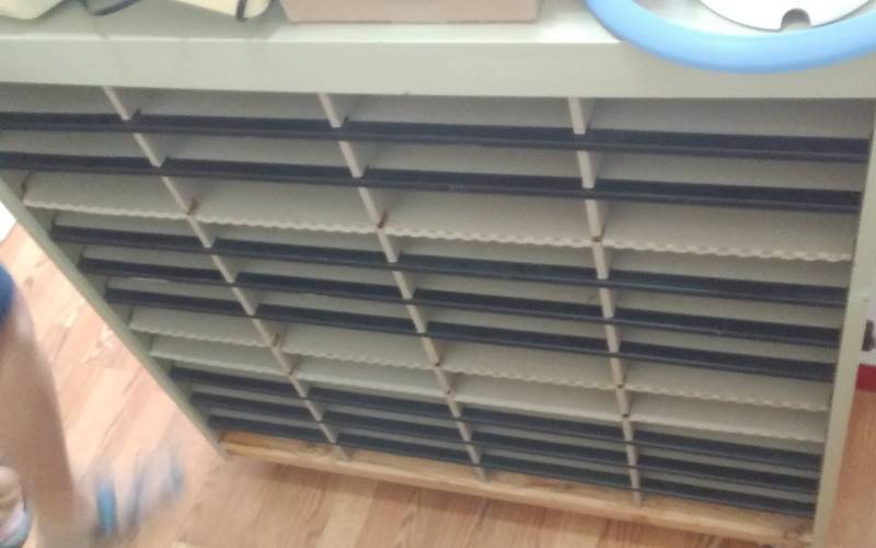 Paper Organizer Cabinet On Wheels 38x39x13