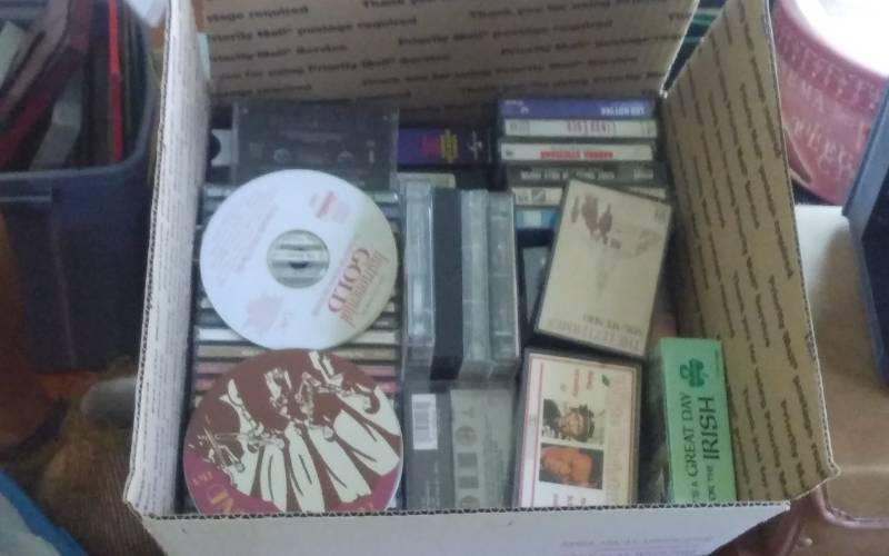 Cds & Cassettes With Organizer Racks & Cases