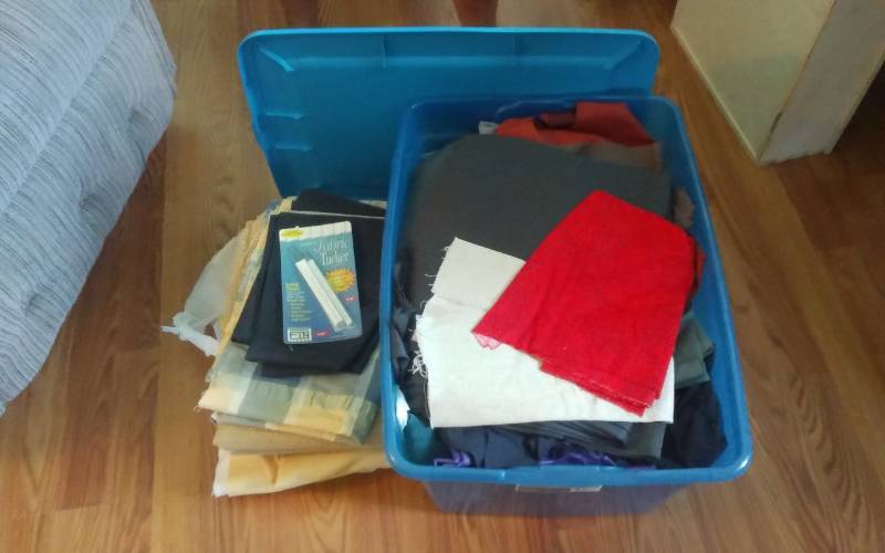 Tote Bin Full Of Fabric