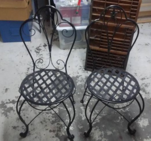 Pair Of Wrought Iron Chairs