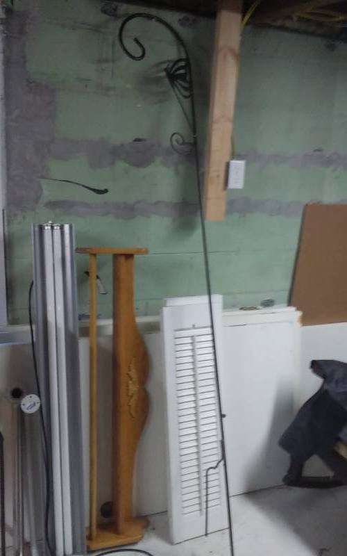 Fluorescent Work Light, Oak Quilt Display Shelf, Shutters, Hand Rails