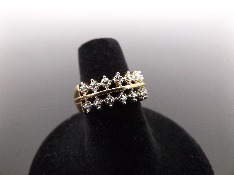.925 Sterling Silver Crystal Vermeil Ring Size 6