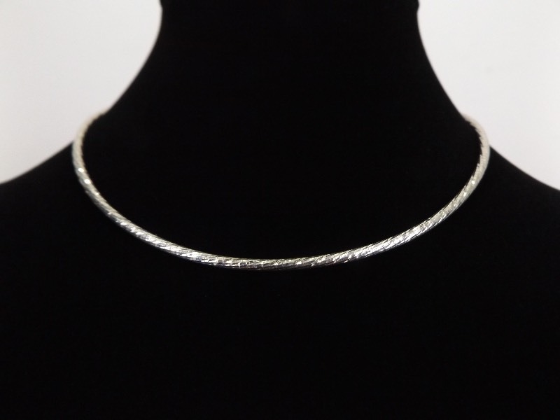 .925 Sterling Silver Etched Cable Necklace