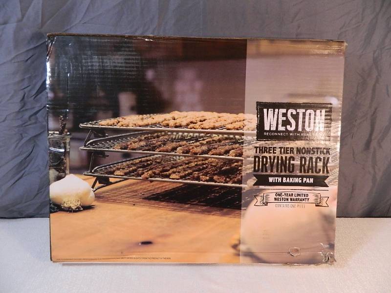 lot 212 image: New Weston Three Tier Non Stick Drying Rack with Baking Pan