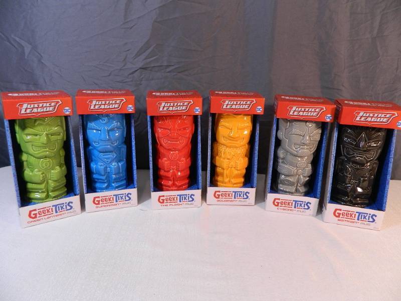 lot 39 image: 6 New Justice League Geeki Tikis