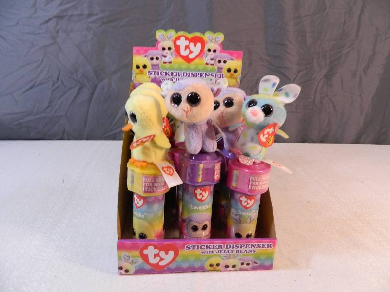 lot 58 image: New Case of TY Sticker Dispensers with Jelly Beans